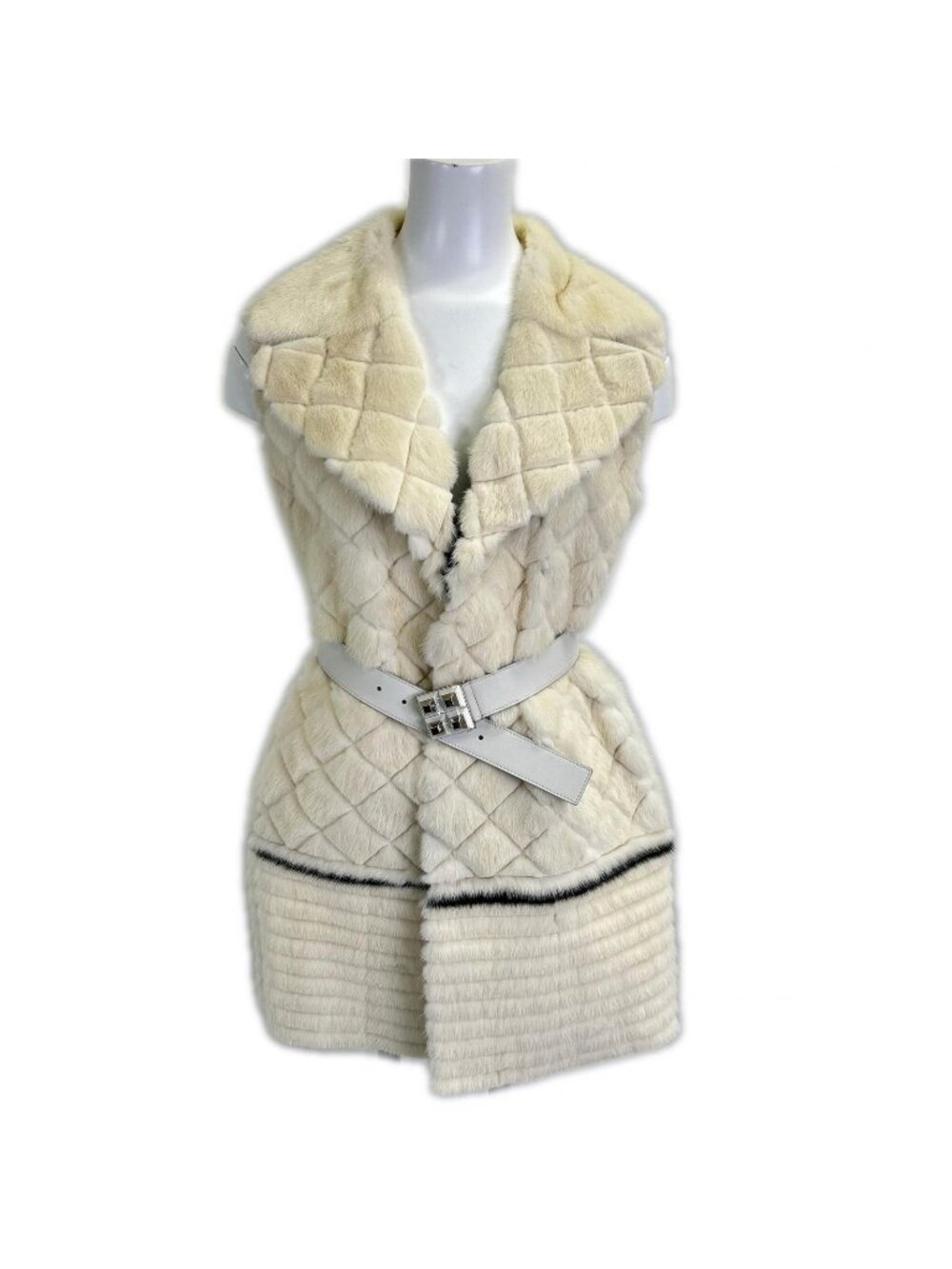 Fendi Waist Belt Front Hook Mink Gilet 36 Vest